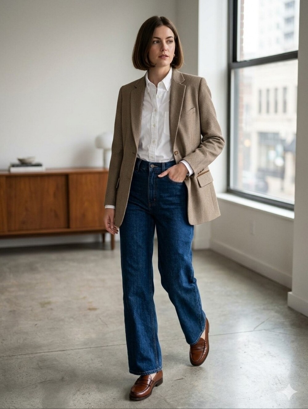 Pendleton Glen Plaid Blazer in Tan and Brown